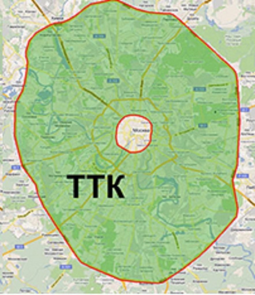 Граница ТТК начинается от МКАД и действует до Садового кольца. Далее СК с пропуском ТТК ездить нельзя даже для разворота. Граница ТТК